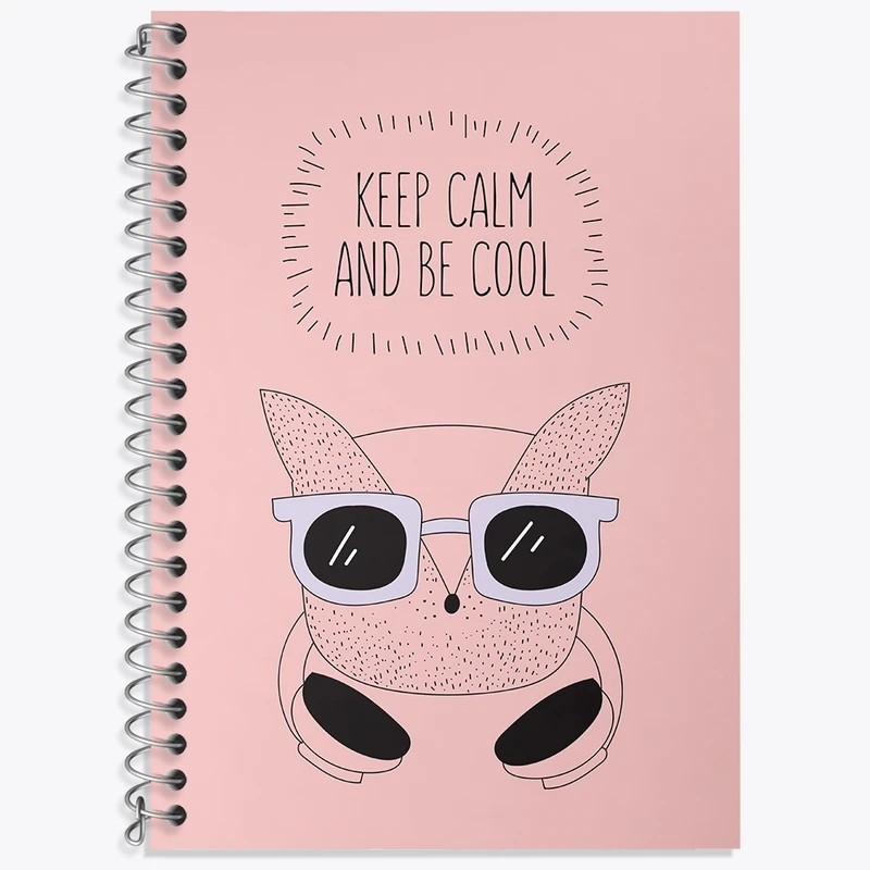 دفتر زبان 50 برگ خندالو مدل دو خط طرح روباه کیوت کد N1556