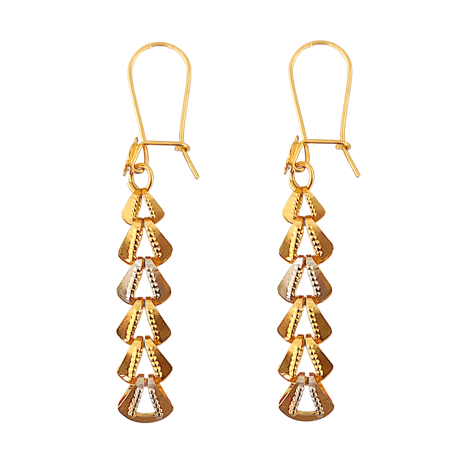 گوشواره طلا 18 عیار زنانه طلا و جواهرسازی افرا مدل لیزری ۱۵۰