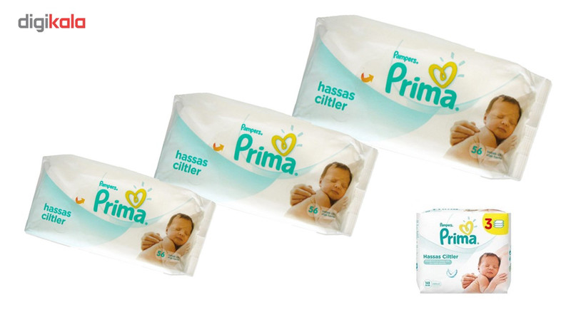 دستمال مرطوب کودک پریما مدل Hassas Ciltler بسته 168 عددی