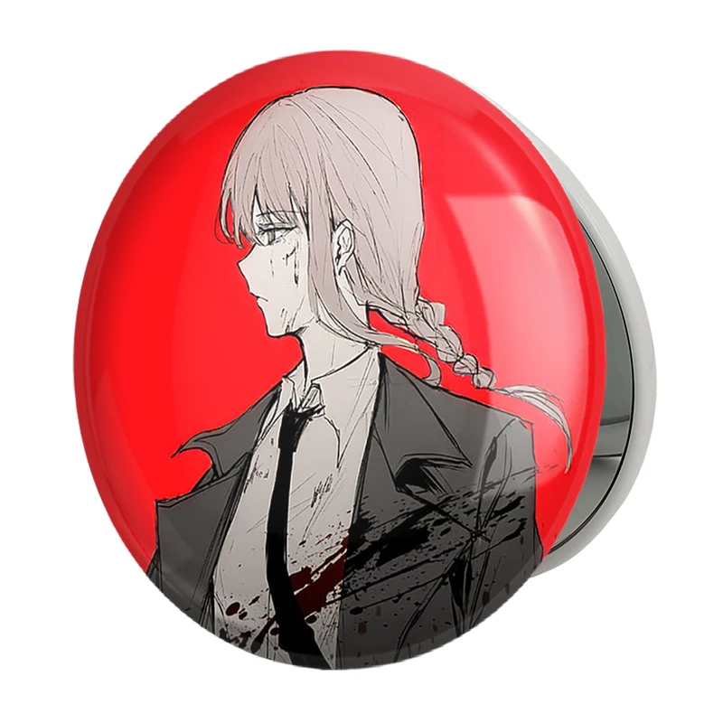 آینه جیبی خندالو طرح ماکیما انیمه مرد اره ای Chainsaw Man مدل تاشو کد 17991 