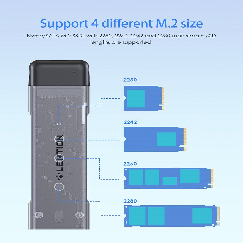 قاب هارد دیسک لنشن مدل SSD M.2 NVMe کد C9Elite-GRY