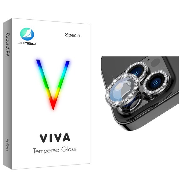 محافظ لنز دوربین جانبو مدل Viva رینگی نگین دار مناسب برای گوشی موبایل اپل iPhone 14 Pro