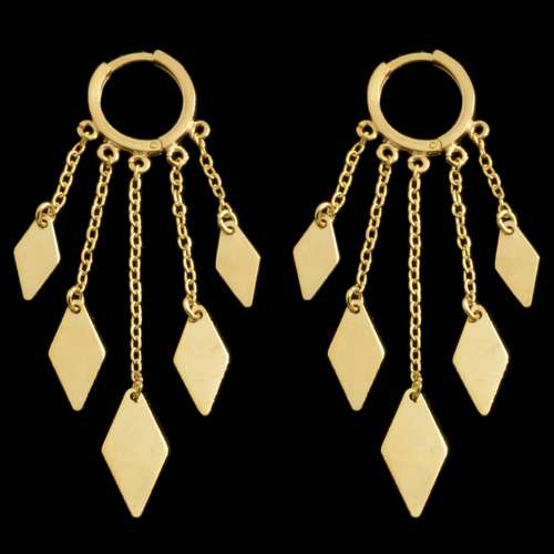 گوشواره طلا 18 عیار زنانه طلای مستجابی مدل روکو لوزی کد 14