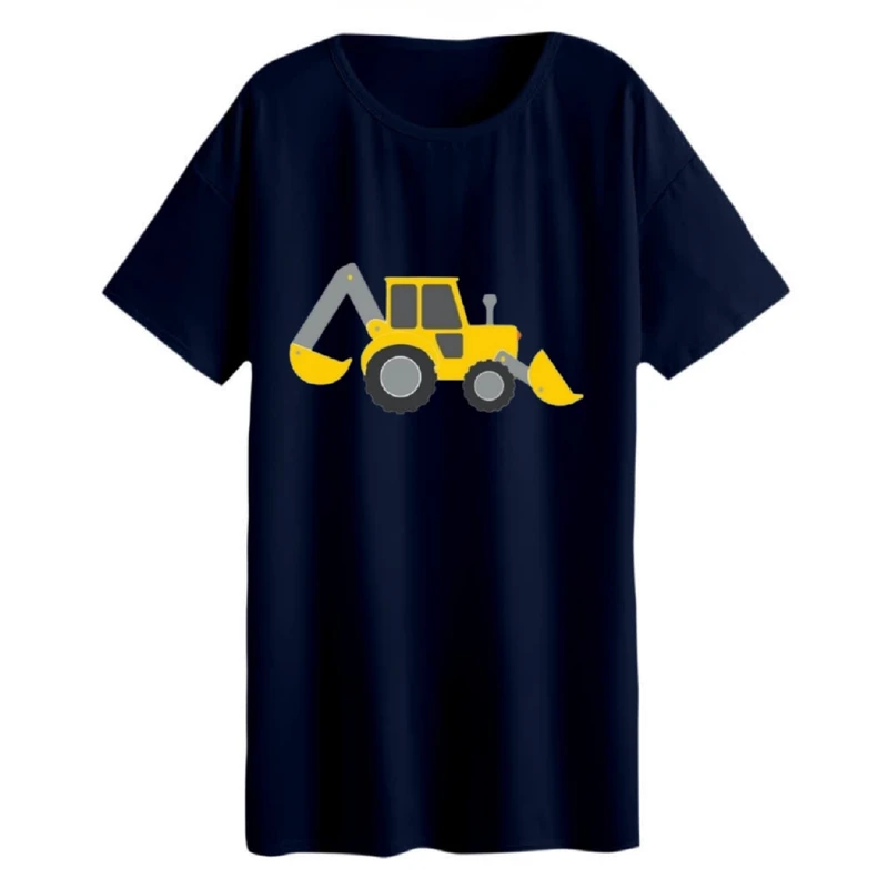 تی شرت لانگ زنانه مدل  ماشین کار کد 3