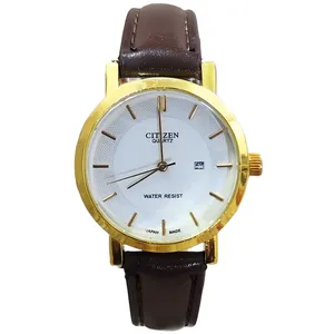 ساعت مچی عقربه ای زنانه مدل تک موتور تقویم دار بند چرمی 