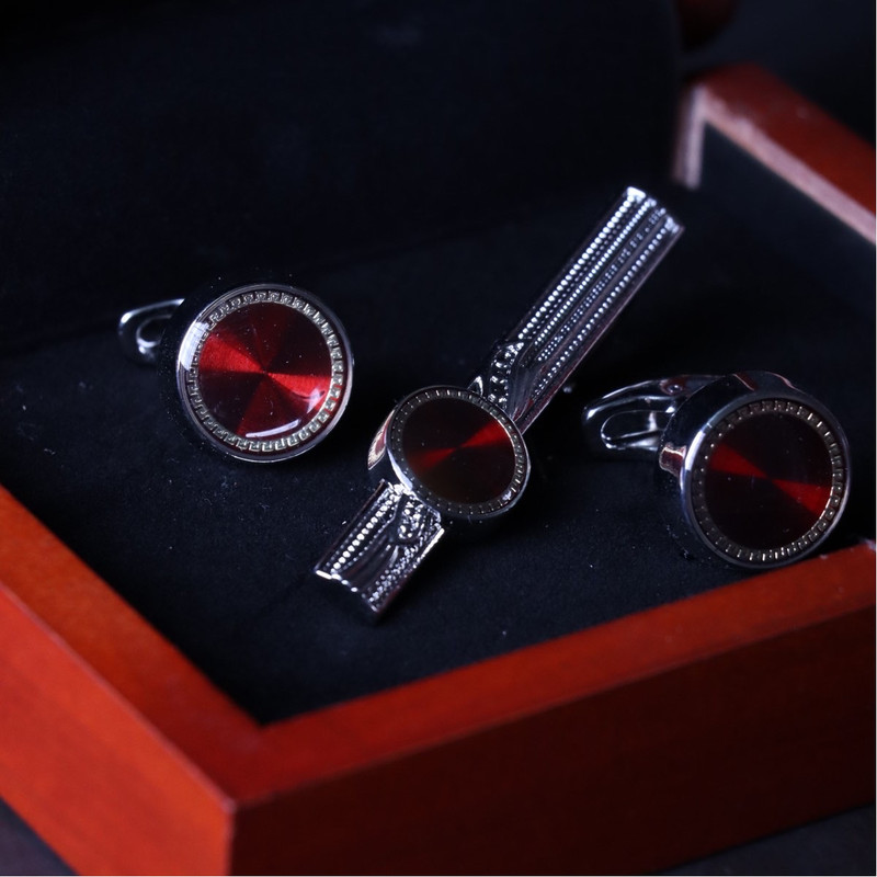 ست دکمه سردست و گیره کراوات مردانه پائولو روسی مدل S10