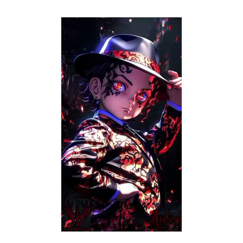 استیکر لپ تاپ و موبایل مدل انیمه طرح شیطان کش موزان کیبوتسوجی demon slayer Muzan Kibutsuji کد 799