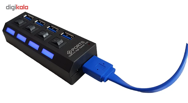 عکس شماره 2 : هاب 4 پورت usb 3.0 پورتز مدل rh 3