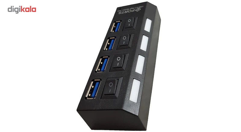 عکس شماره 7 : هاب 4 پورت usb 3.0 پورتز مدل rh 3
