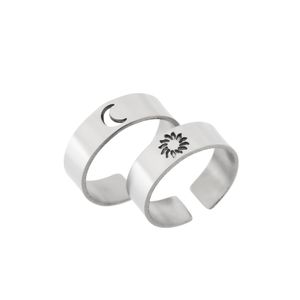 ست انگشتر گیلواره زراوشان مدل استیل ماه و خورشید کد BOreshQ