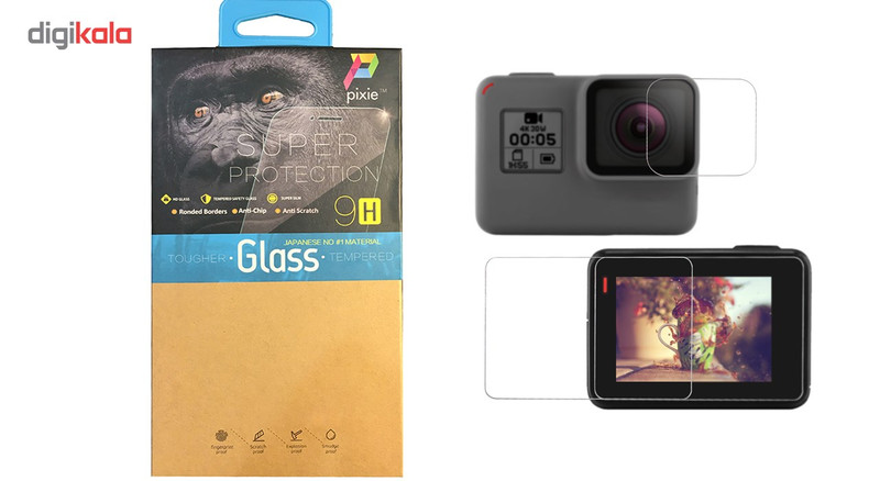 محافظ صفحه نمایش و لنز شیشه ای پیکسی مدل Clear مناسب برای دوربین فیلم برداری ورزشی گوپرو مدل HERO5/6