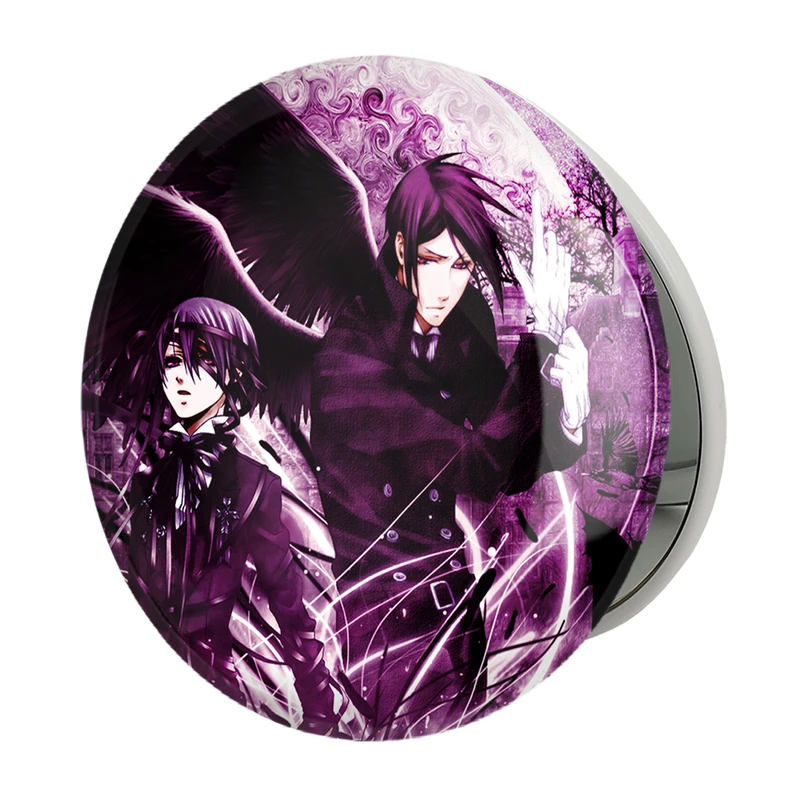 آینه جیبی خندالو طرح سباستین و شیل انیمه خادم سیاه Black Butler مدل تاشو کد 16339 