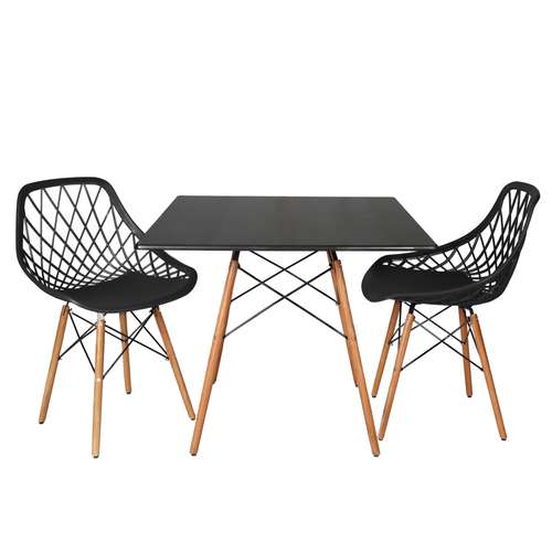 میز و صندلی ناهارخوری دو نفره مدل الماس فایبرگلاس پایه ایفلی MM