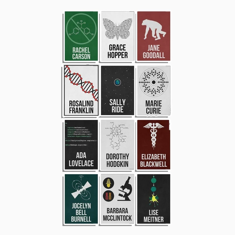 استیکر لپ تاپ و موبایل گوفی طرح زنان تاثیرگذار تاریخ مجموعه 12 عددی 