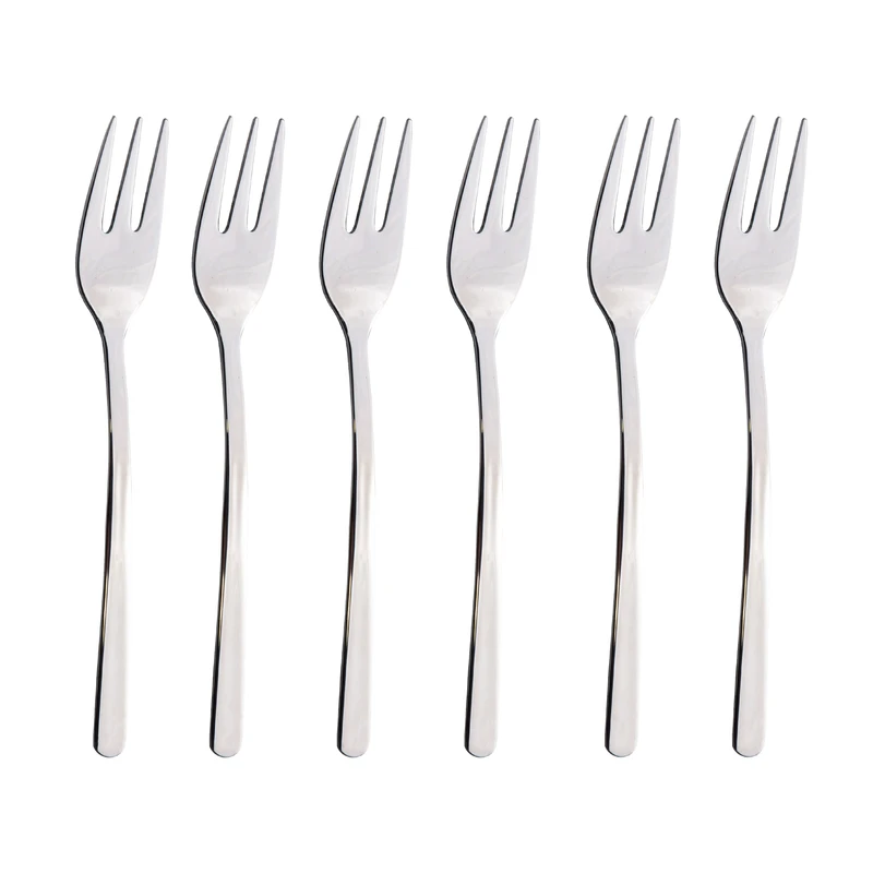 چنگال میوه خوری ناب استیل مدل رجینا براق مجموعه 6 عددی