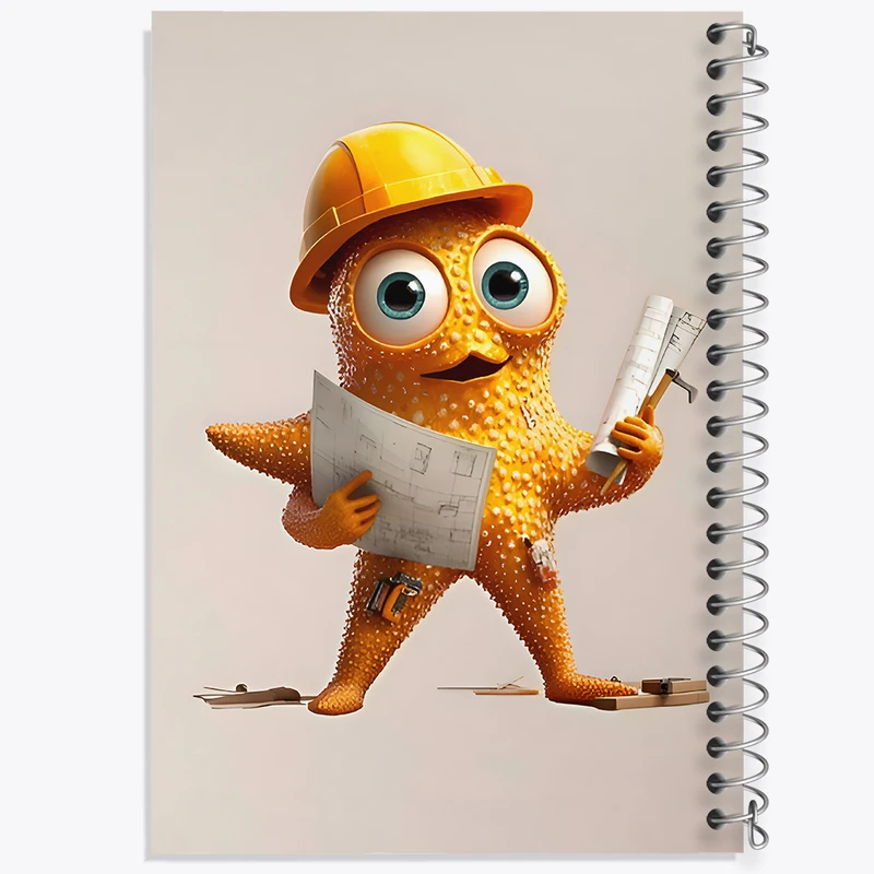 دفتر ژورنال نویسی 50 برگ خندالو مدل نقطه ای طرح ستاره دریایی مهندس کد N5952