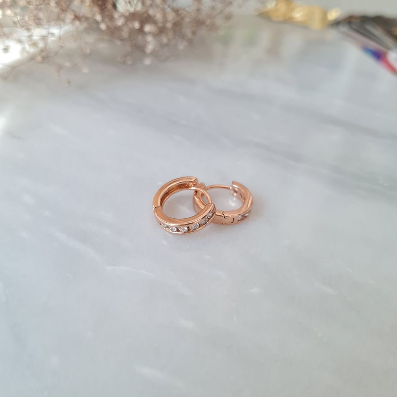 گوشواره زنانه ژوپینگ مدل نگینی حلقه ای