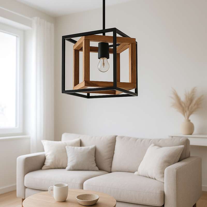 لوستر 1 شعله شاهان تک مدل wood10 لوستر 1 شعله شاهان تک مدل wood10