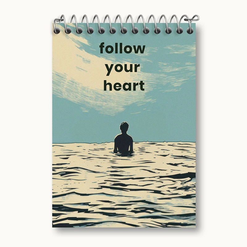 دفتر یادداشت 50 برگ خندالو طرح Follow Your Heart کد N2374