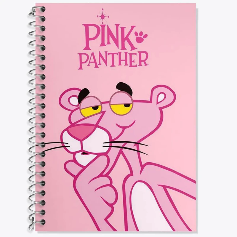دفتر زبان 50 برگ خندالو مدل سه خط طرح پلنگ صورتی Pink Panther کد 1399