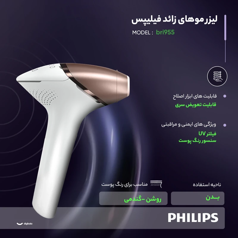 عکس شماره 4 : لیزر موهای زائد فیلیپس مدل bri955