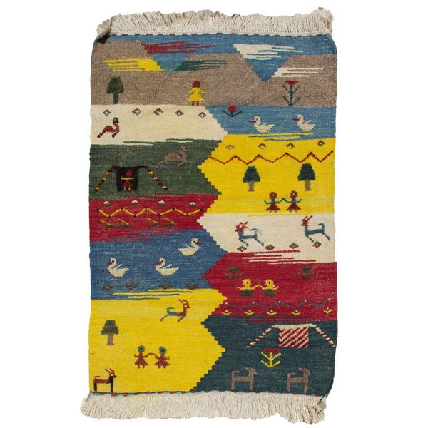 گلیم گبه دستبافت نیم متری گالری سلام کد005 گلیم گبه دستبافت نیم متری گالری سلام کد005