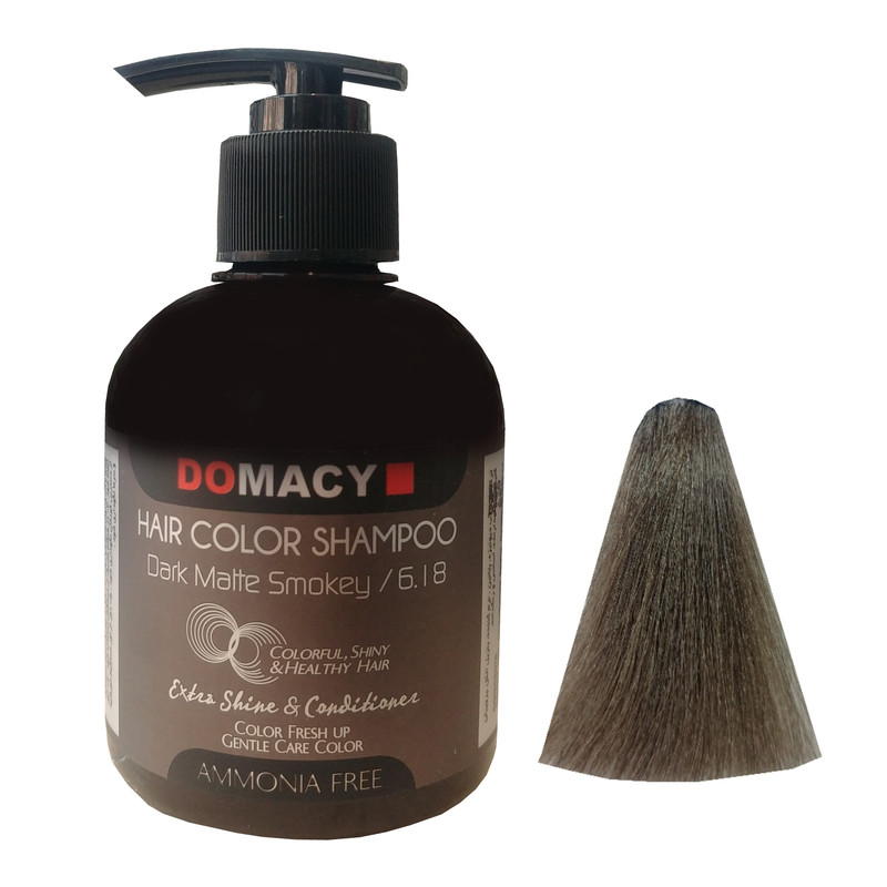 شامپو رنگ دوماسی مدل 6.18 حجم 300 میلی لیتر رنگ دودی مات تیره شامپو رنگ دوماسی مدل 6.18 حجم 300 میلی لیتر رنگ دودی مات تیره