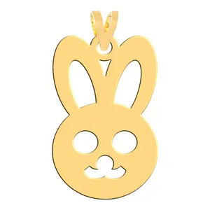 آویز گردنبند طلا 18 عیار زنانه فرشته مدل طرح خرگوش WNL-000401  