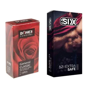 کاندوم بونکس مدل Pome Granate بسته 12 عددی به همراه کاندوم سیکس مدل Max Safety بسته 12 عددی