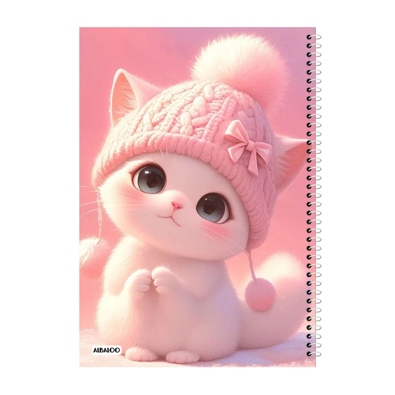 دفتر مشق 50 برگ آلبالو طرح گربه کد 2019