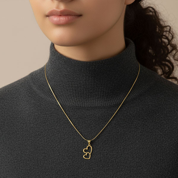 آویز گردنبند طلا 18 عیار زنانه مدوپد طرح دو قلب آویز گردنبند طلا 18 عیار زنانه مدوپد طرح دو قلب