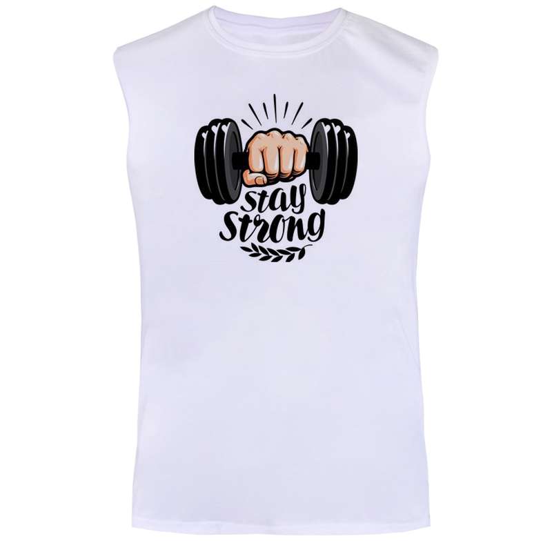 تاپ مردانه مدل بدنسازی  کد BA533  رنگ سفید