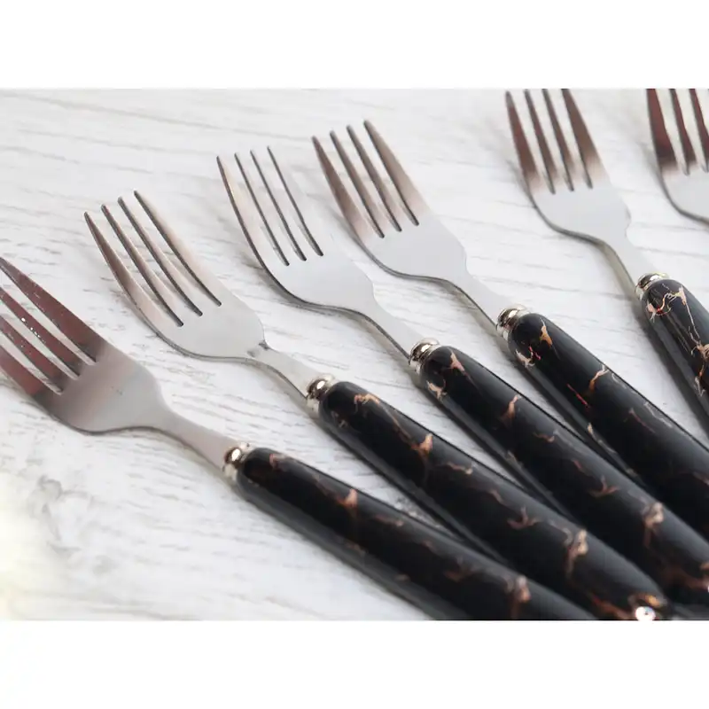 ست کارد و چنگال میوه خوری 12 پارچه طرح سنگ