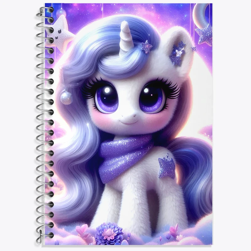 دفتر نت موسیقی 50 برگ خندالو طرح اسب تک شاخ کیوت کد F5356