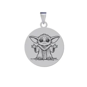 آویز گردنبند زنانه و مردانه هایکا مدل شخصیت کارتونی بیبی یودا کد ag.h 207