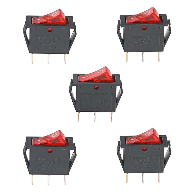 کلید راکر مدل 3 پایه کد KCD3 بسته 5 عددی