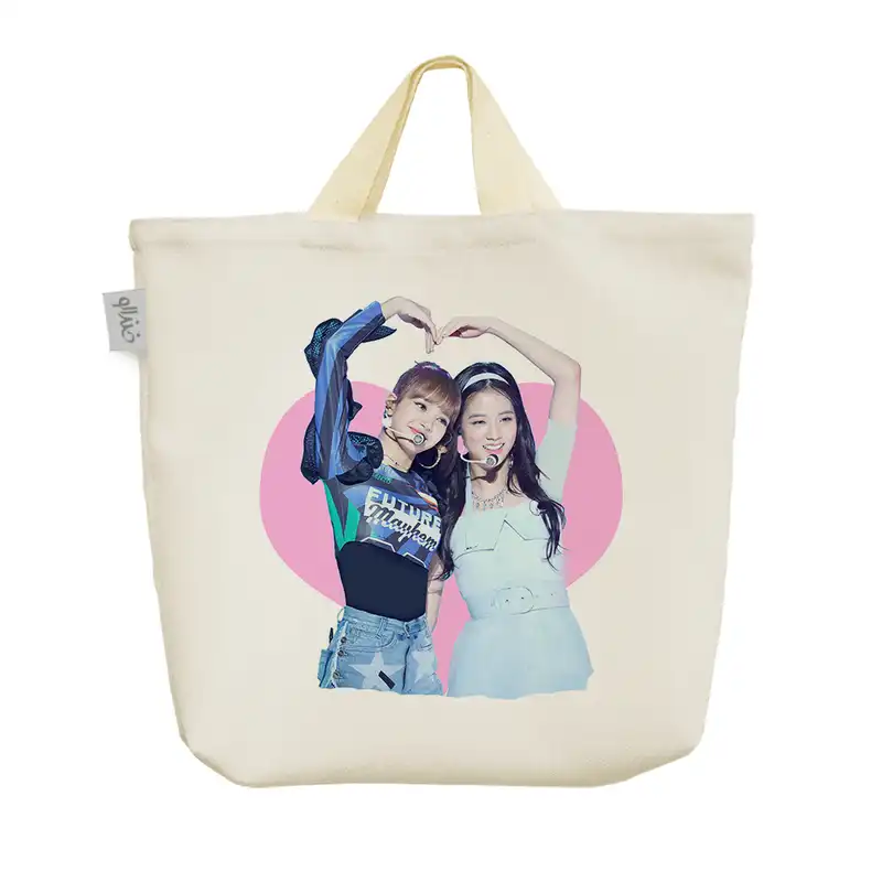 ساک خرید خندالو مدل جیسو و لیسا بلک پینک کد 1219