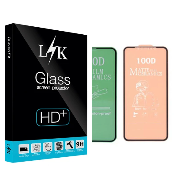محافظ صفحه نمایش سرامیکی ال کی مدل Hard glass مناسب برای گوشی موبایل اپل iPhone 12 بسته ۲ عددی