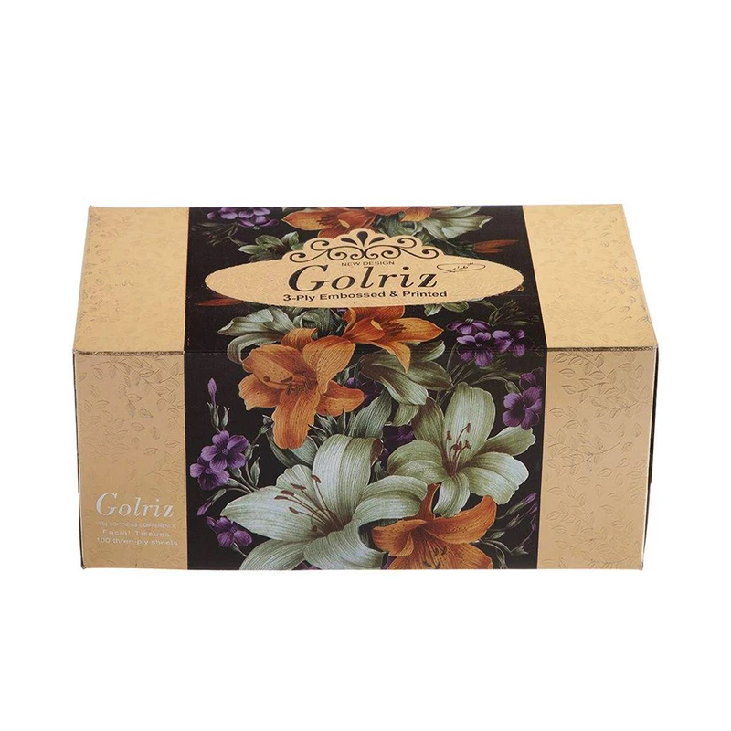 دستمال کاغذی 100برگ گلریز مدل طلا بسته 10 عددی