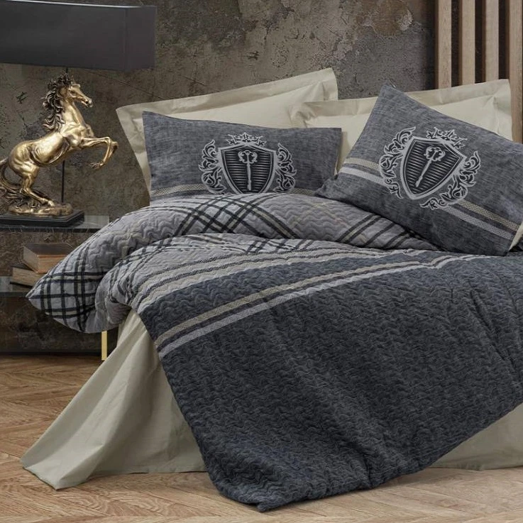 سرویس روتختی 2 نفره 4 تکه کاتن باکس مدل Masculine Complete Seti Thor Bej