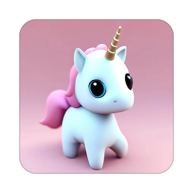 زیر لیوانی کاکتی طرح اسب تک شاخ و یونیکورن مدل mp33510