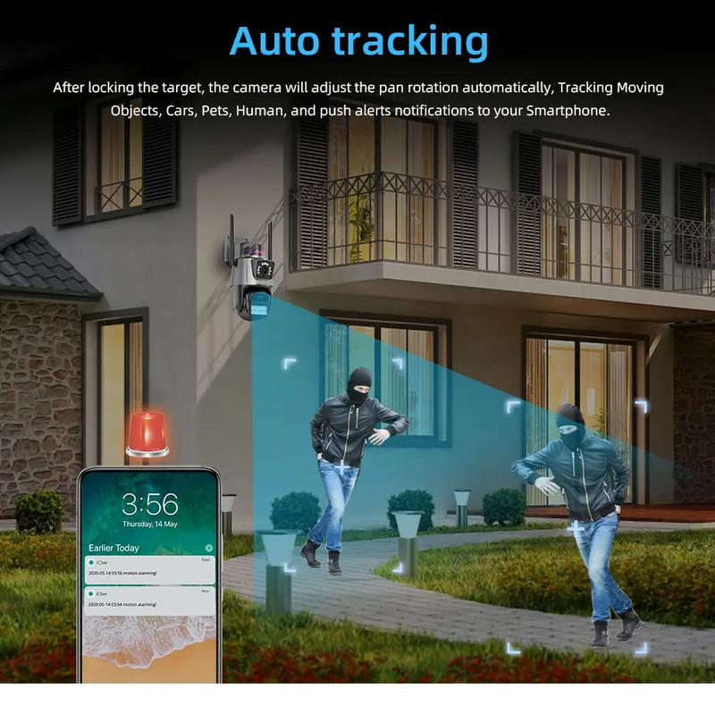 دوربین مداربسته تحت شبکه مدل AI Tracking Night Vision 8X Dual Lens