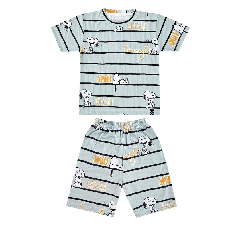 ست تی شرت آستین کوتاه و شلوارک پسرانه مدل پینات طرح Snoopy