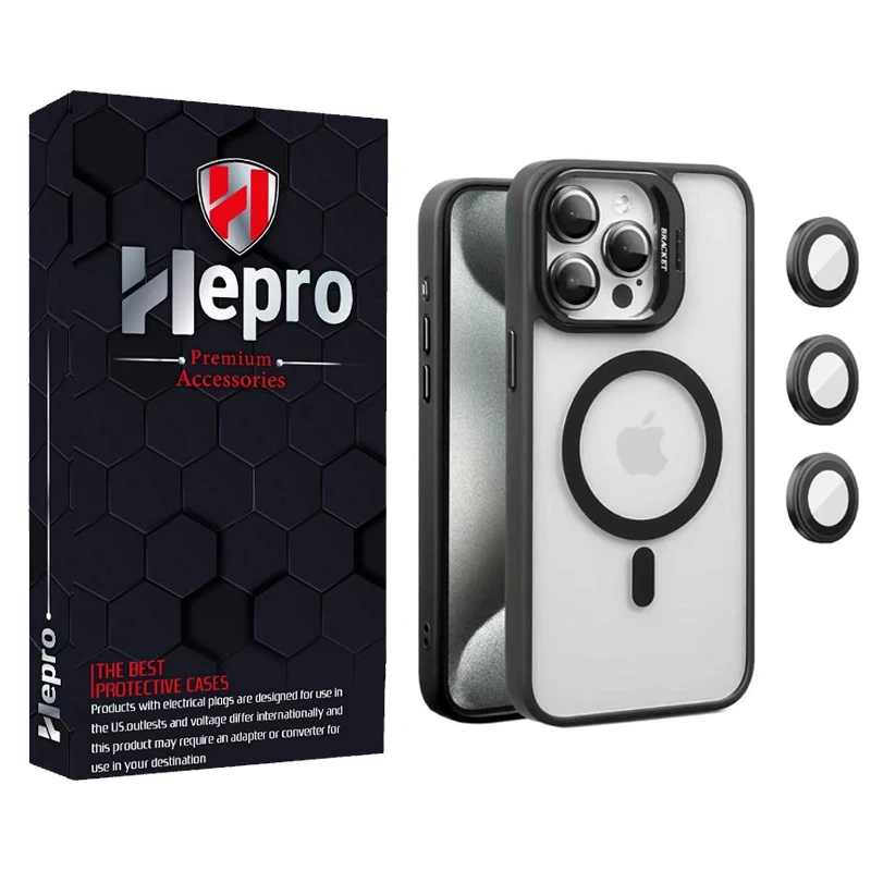 کاور هپرو مدل Bracket Stand Magsafe مناسب برای گوشی موبایل اپل iPhone 16 به همراه محافظ لنز