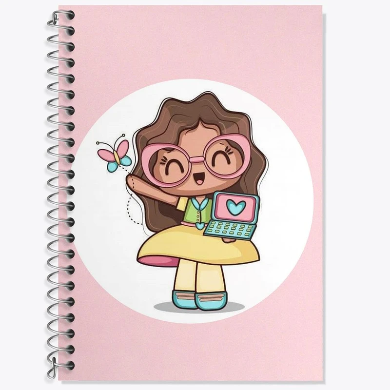 دفتر زبان 50 برگ خندالو مدل دو خط طرح دخترانه فانتزی کد 25735