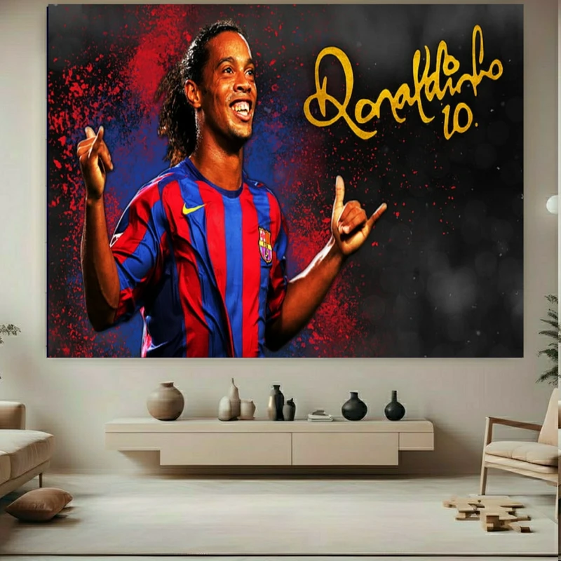 تابلو بوم طرح مخمل اسطوره تکنیک رونالیدینیو کد FP105941