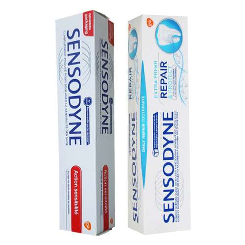 خمیر دندان سنسوداین مدل Action sensibilite حجم 75 میلی لیتر به همراه خمیر دندان سنسوداین مدل Repaire حجم 75 میلی لیتر