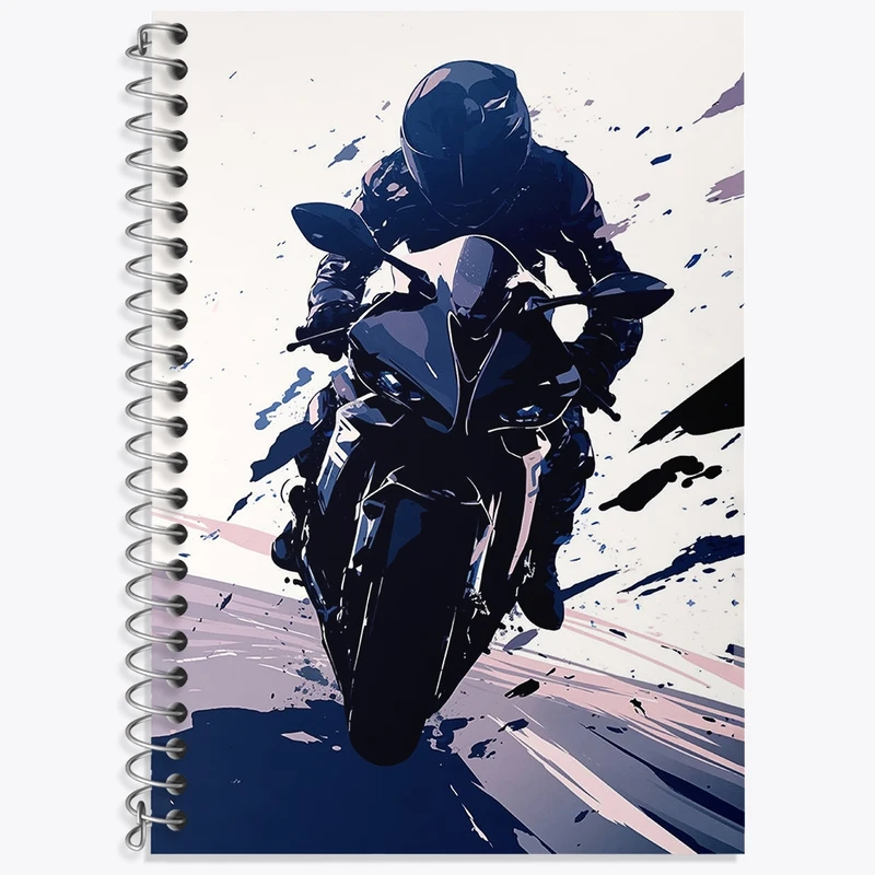 دفتر زبان 50 برگ خندالو مدل سه خط طرح موتورسوار کد N1197