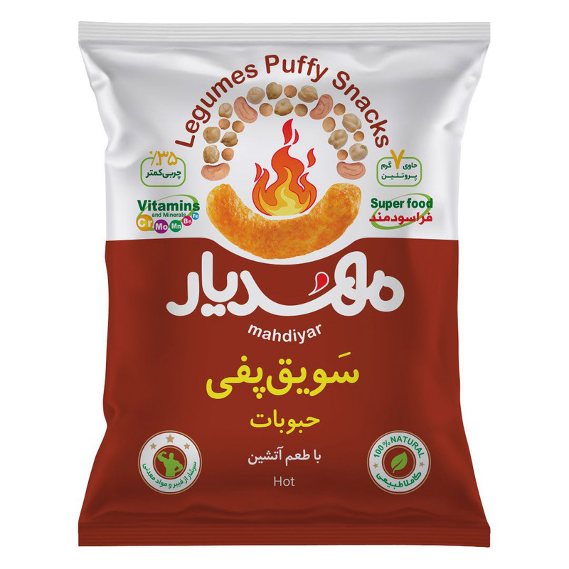سویق پفی حبوبات مهدیار با طعم آتشین - 50 گرم
