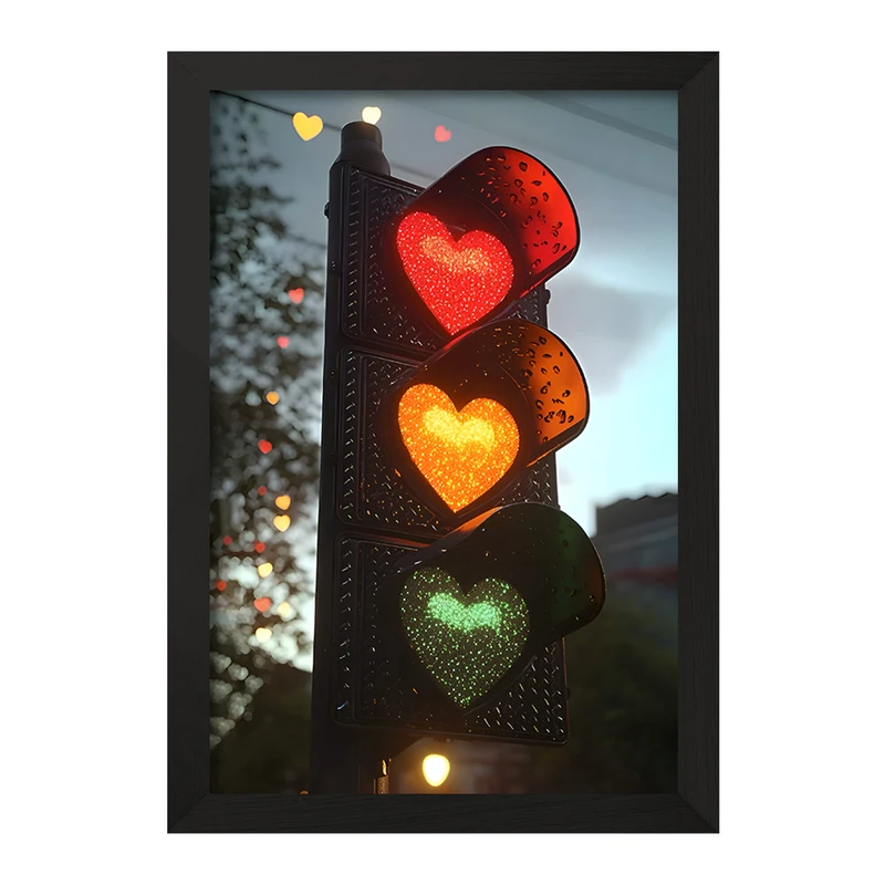 تابلو خندالو مدل چراغ راهنمایی و رانندگی قلبی کد F9936